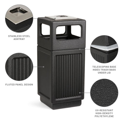Outdoor Trash Can – Commercial Style Waste Bin, Durable All-Weather Garbage Container