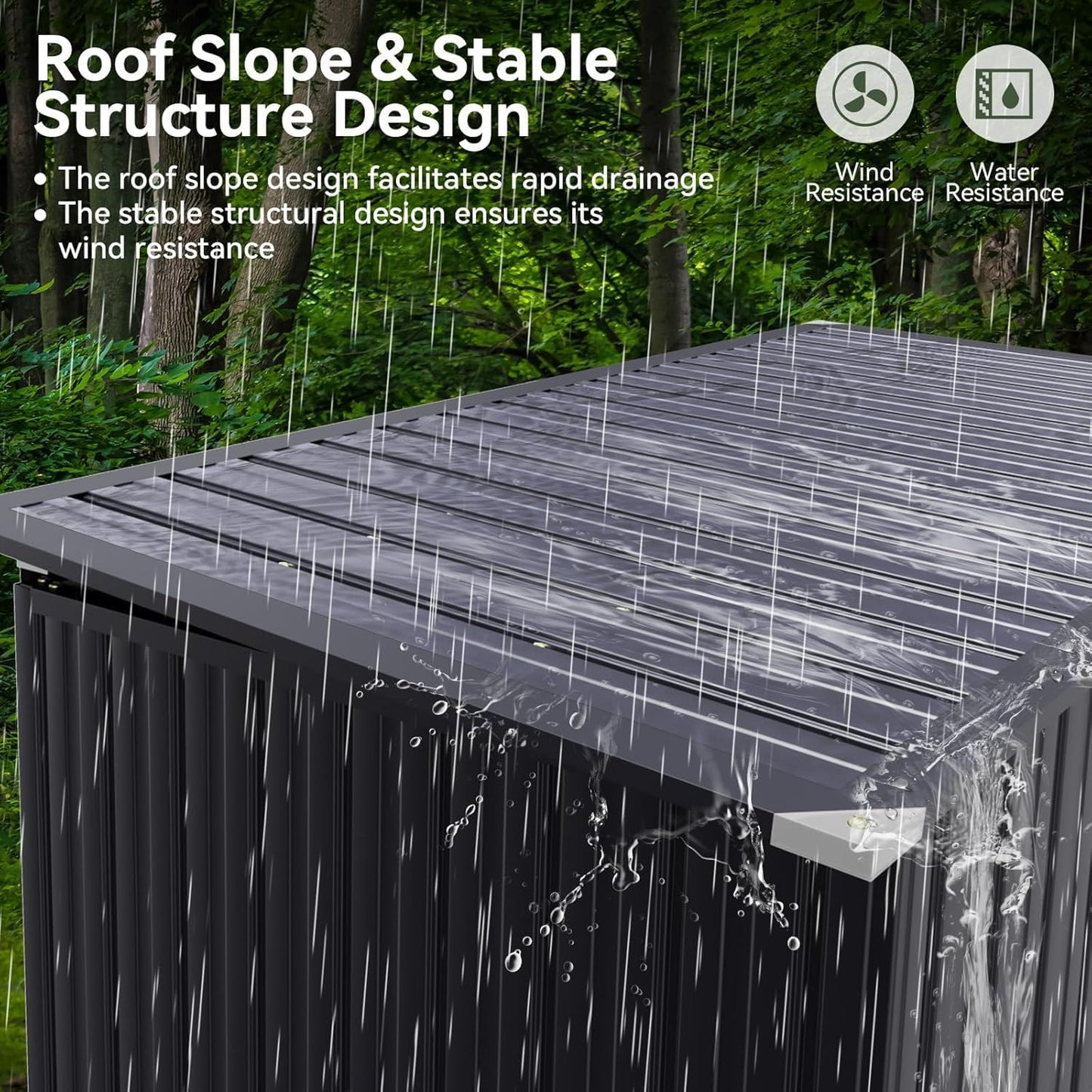 Metal Outdoor Storage Shed – Garden Utility Tool House, Weather Resistant