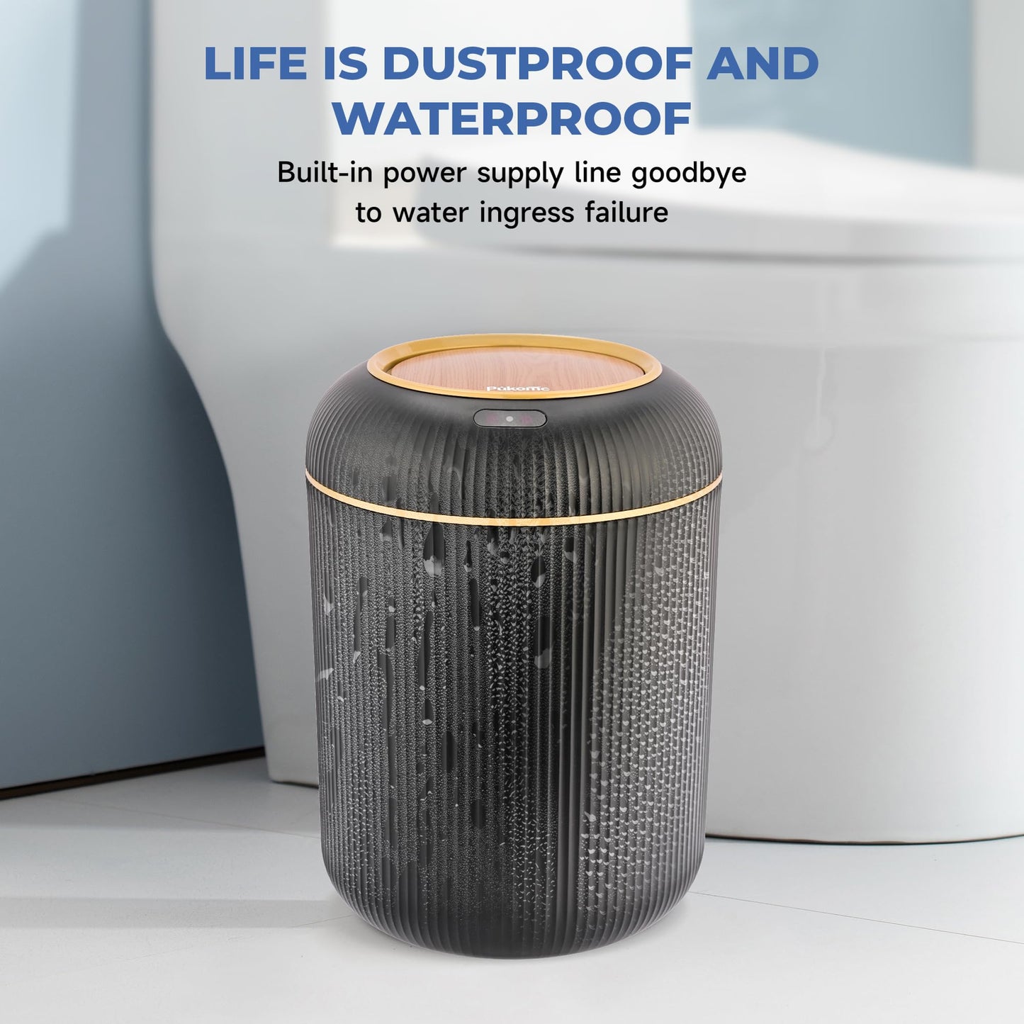 Smart Sensor Wastebasket – Waterproof Plastic, Touchless Lid, Hygienic Kitchen Bathroom Bedroom Office Bin