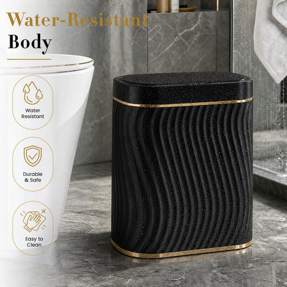 2.6 Gallon Smart Sensor Trash Can – Touchless Lid, Slim Waterproof Bathroom Bin, Compact Bedroom Office Waste Bin