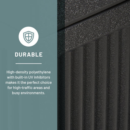 Outdoor Trash Can – Commercial Style Waste Bin, Durable All-Weather Garbage Container