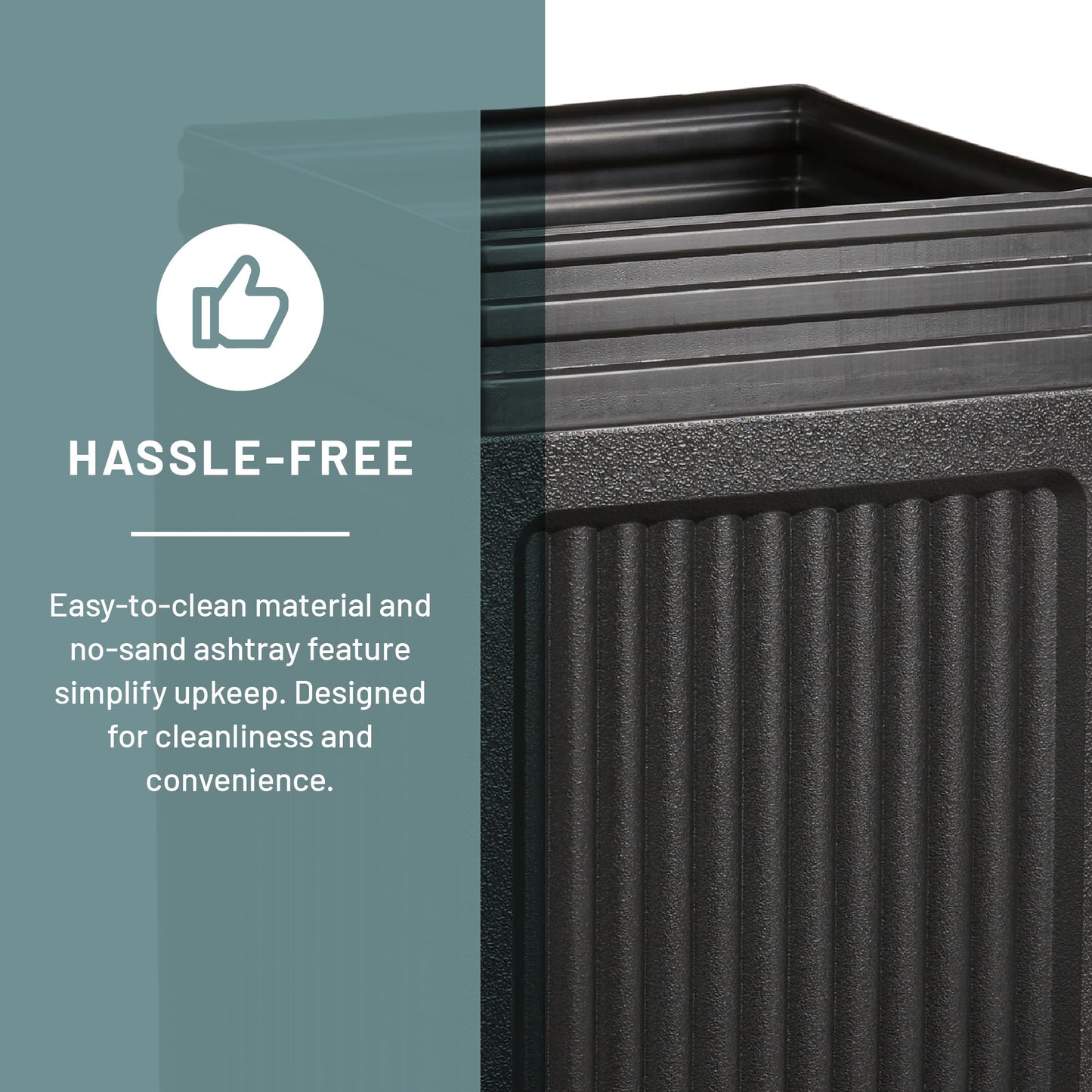 Outdoor Trash Can – Commercial Style Waste Bin, Durable All-Weather Garbage Container