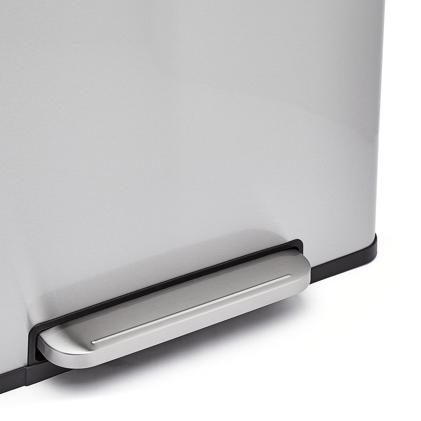 Stainless Steel Recycling Trash Can – Kitchen Waste Bin, Foot Pedal, Lid